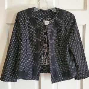 Cabi Black & White Polk Dot Blazer Jacket
